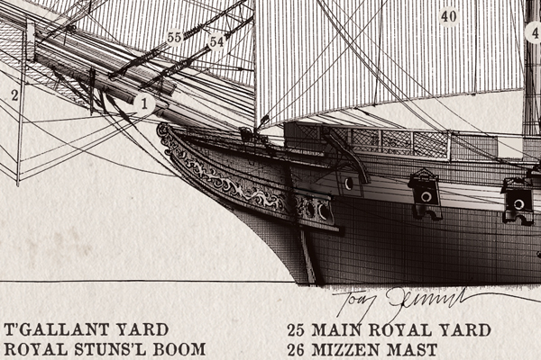 17) US Sloop Constellation 1855 by Tony Fernandes - signed open print