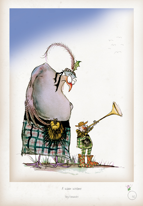 A Warm Welcome - Fun Scottish Highland Cartoon by Tony Fernandes