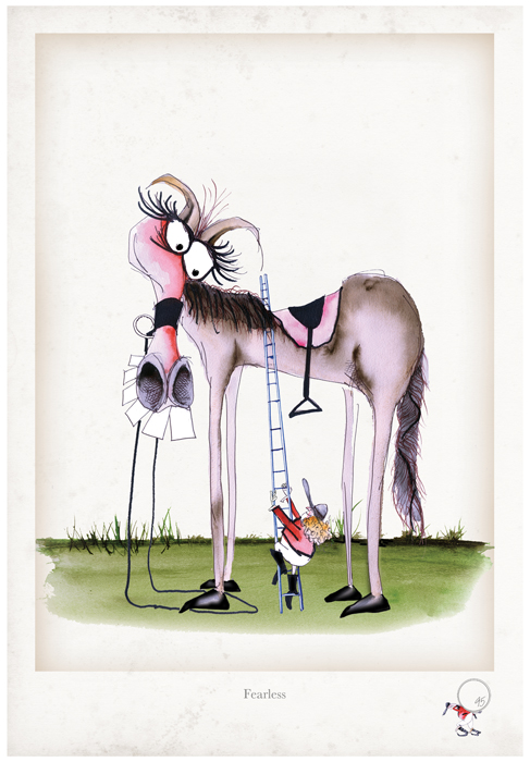 Fearless - Fun Equestrian Art Print by Tony Fernandes