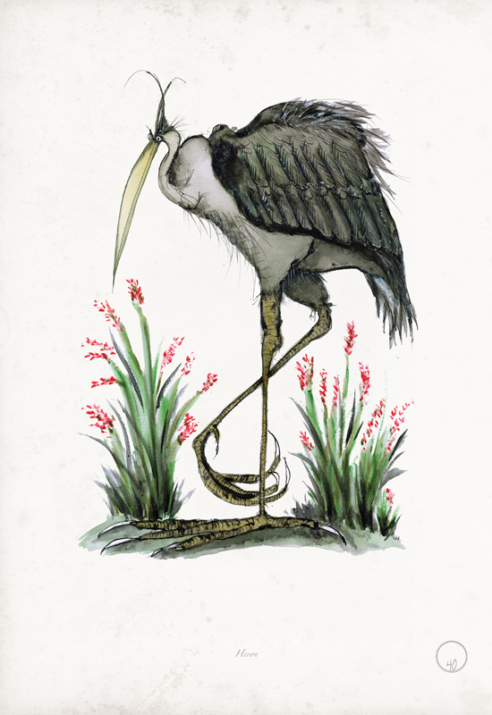 Heron art print by Tony Fernandes