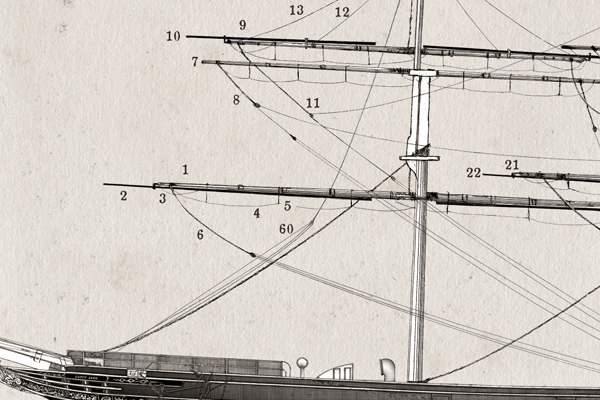 The Cutty Sark by Tony Fernandes - set of 4 rigging prints