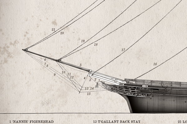 The Cutty Sark by Tony Fernandes - set of 4 rigging prints