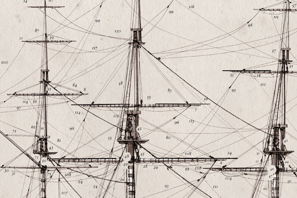 The Ship of the Line by Tony Fernandes - set of 4 rigging prints