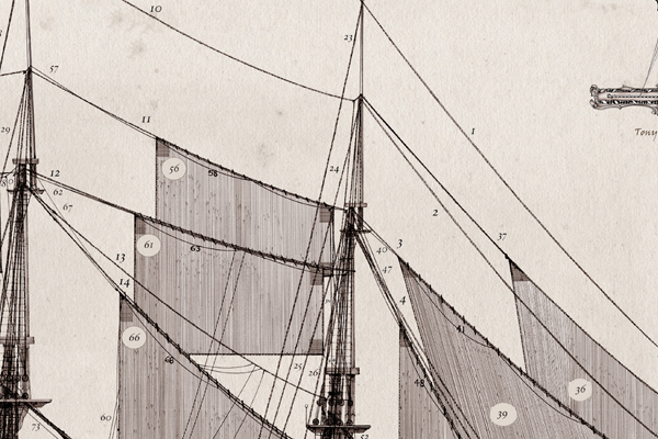 The Ship of the Line by Tony Fernandes - set of 4 rigging prints